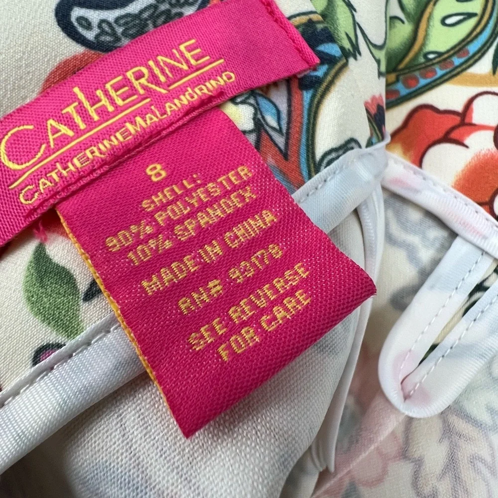 CATHERINE MALANDRINO FRENCH DESIGNER FLORAL‎ PENCIL SKIRT - Picture 5 of 6